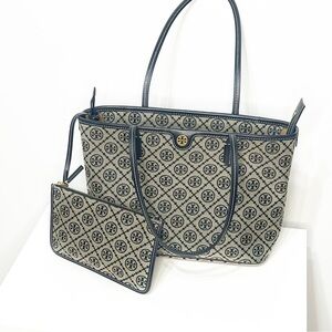 Tory Burch Small T Monogram Zip Tote